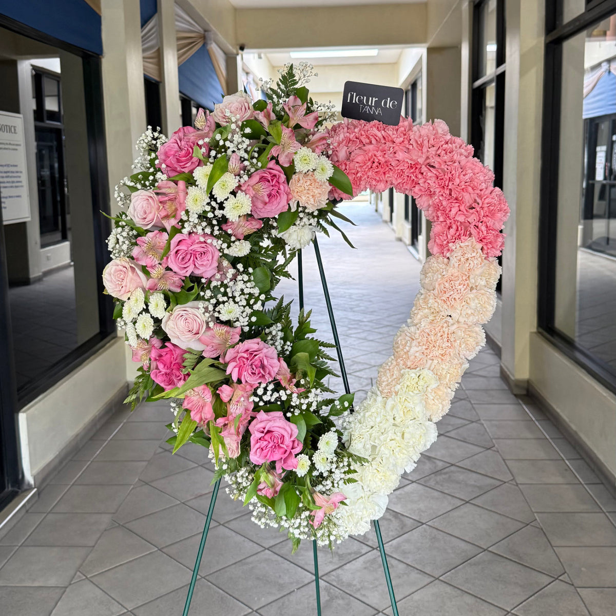 Pink Ombre Heart Wreath